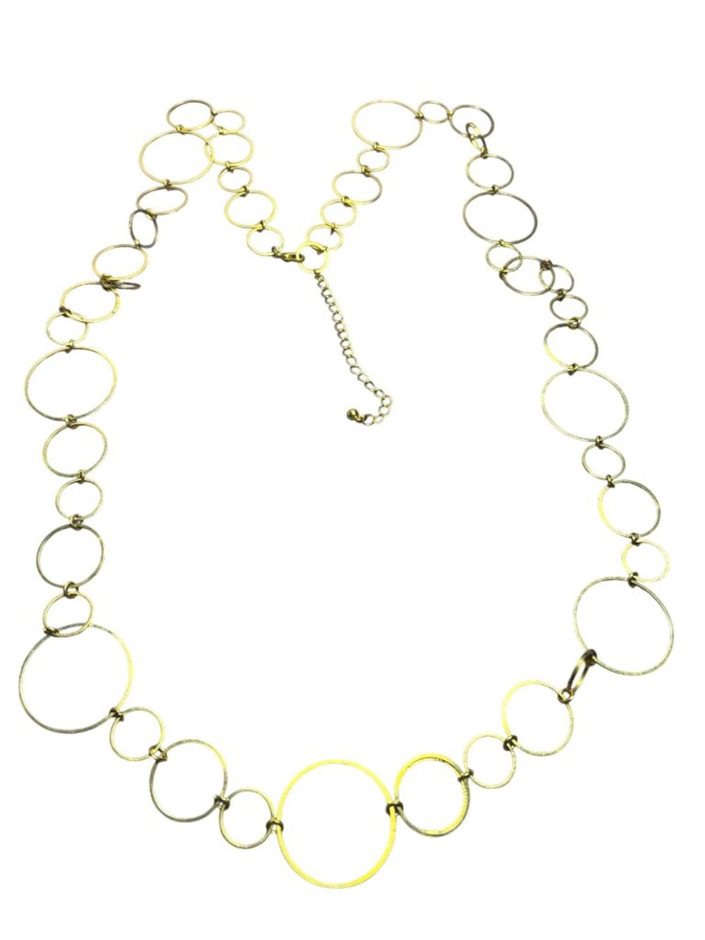 Goldtone Circle Chain Necklace Geometric 37 - 40 inches Long